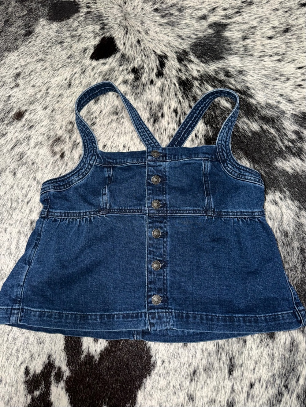 Dark Blue Denim Button-Front Tank Top size medium